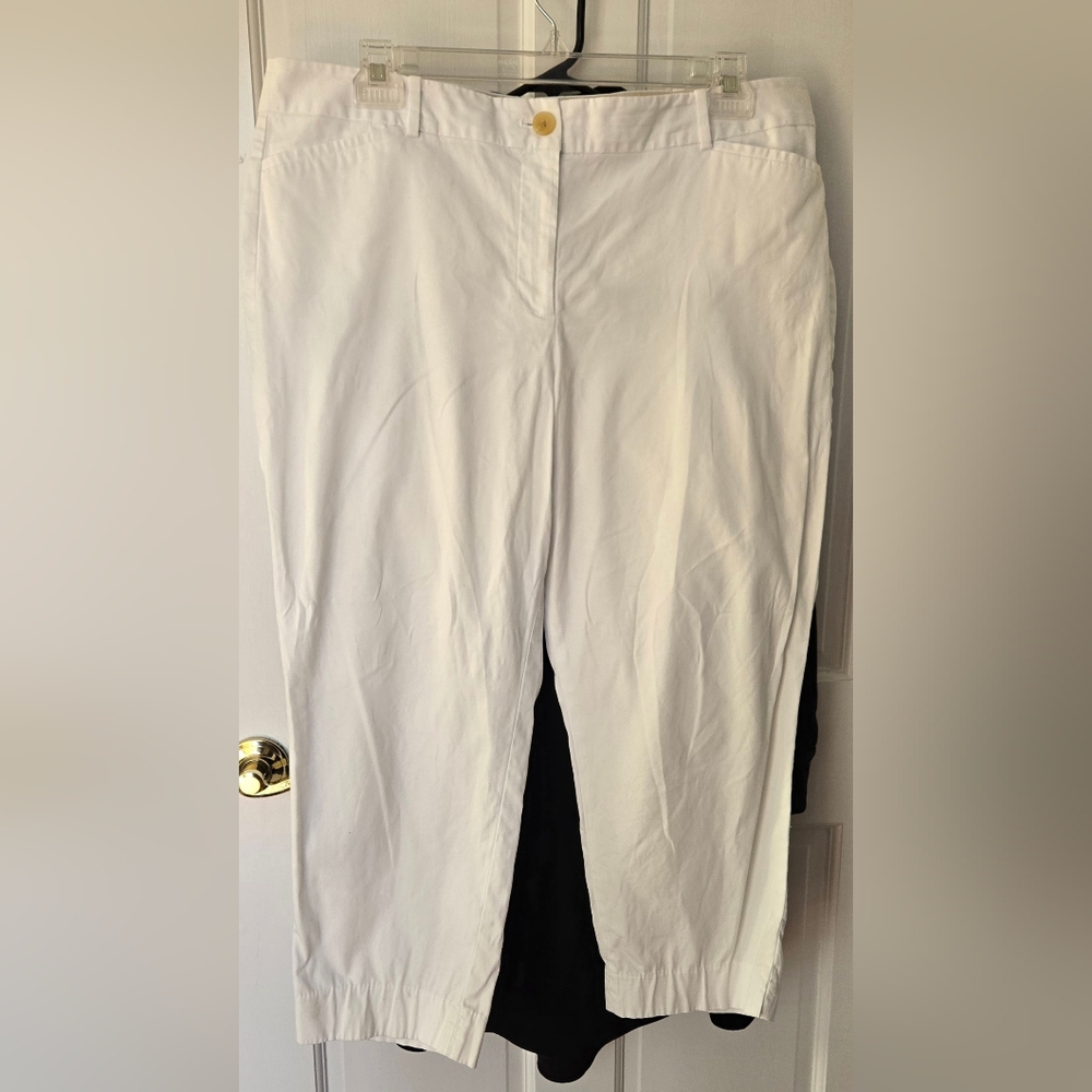 *final price* Talbots The Perfect Crop white 25" inseam pants NWOT sz 16